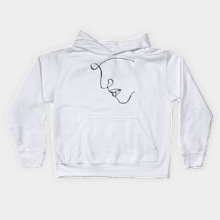 Minimal abstract women face Kids Hoodie